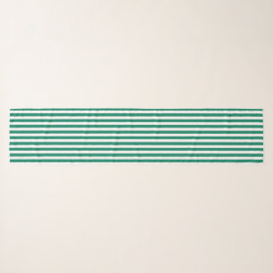 Forest green and white candy stripes scarf