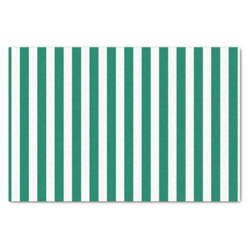 Forest green and white candy stripes tissue paper