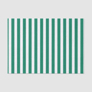 Forest green and white candy stripes tissue paper