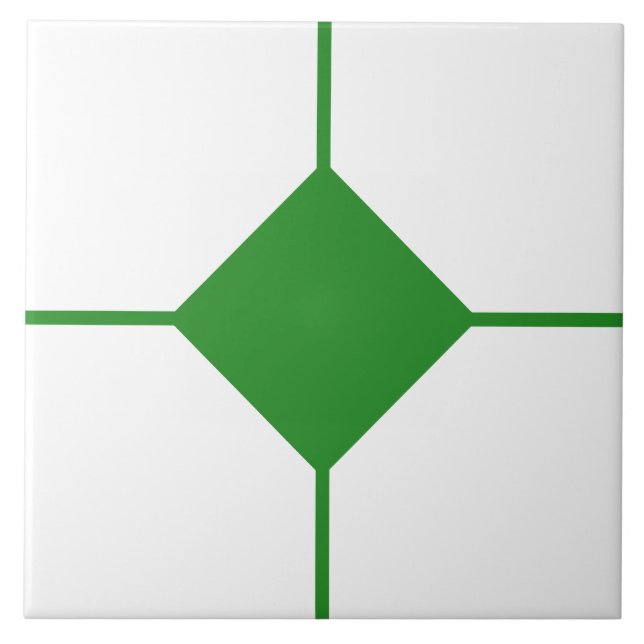 Forest Green and white diamond cross tile (Front)