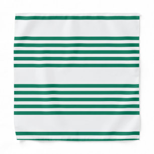 Forest green and white five stripe pattern bandana