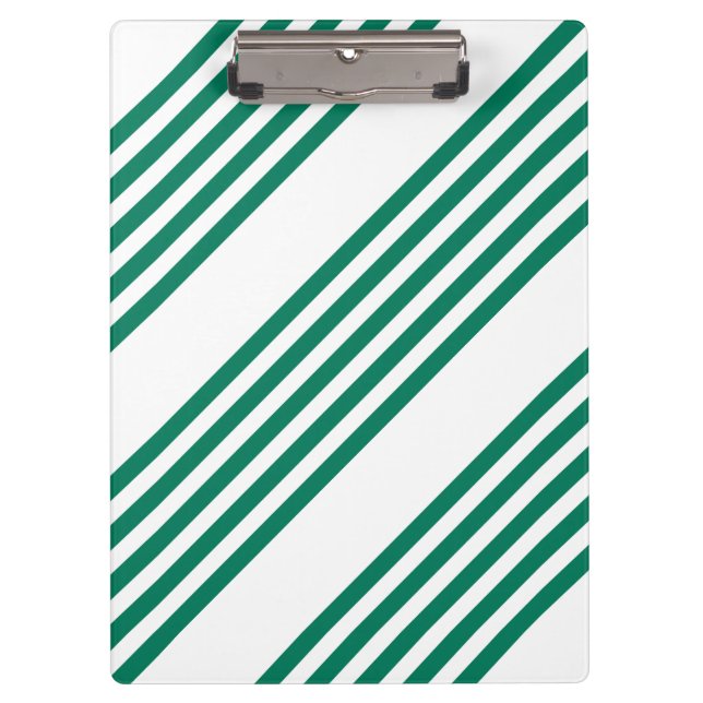 Forest green and white five stripe pattern clipboard (Front)