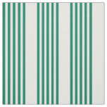 Forest green and white five stripe pattern fabric