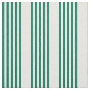 Forest green and white five stripe pattern fabric