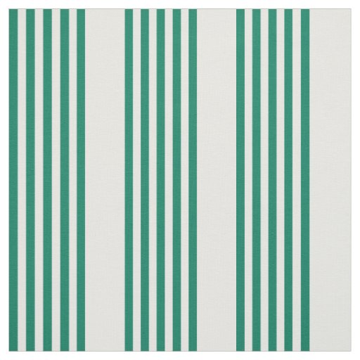 Forest green and white five stripe pattern fabric