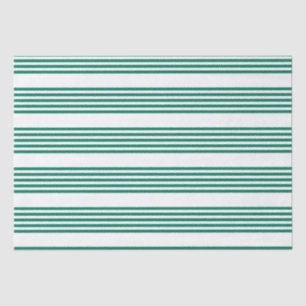 Forest green and white five stripe pattern tissue paper