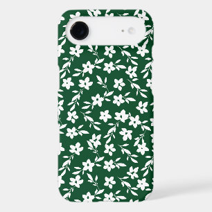 Forest Green and White Flower Silhouettes iPhone 17 Air Case