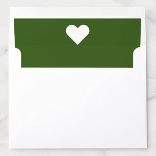 Forest Green and White Heart Envelope Liner