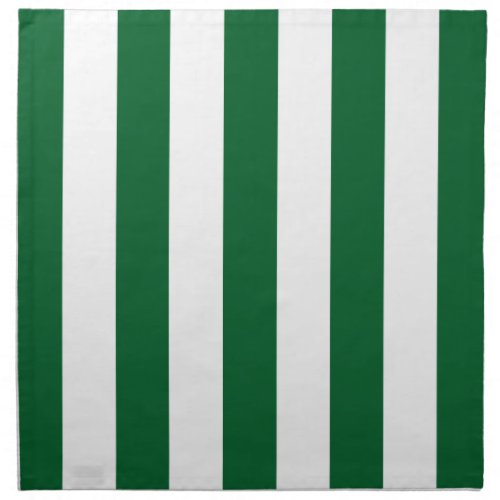 Forest Green and White XL Stripes Pattern Cloth Napkin