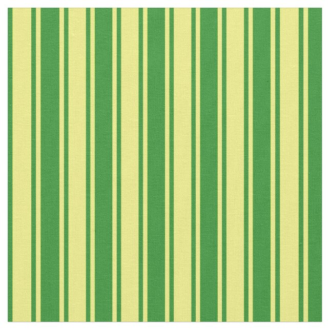 Forest Green and Yellow Lined Pattern Fabric (Close Up)