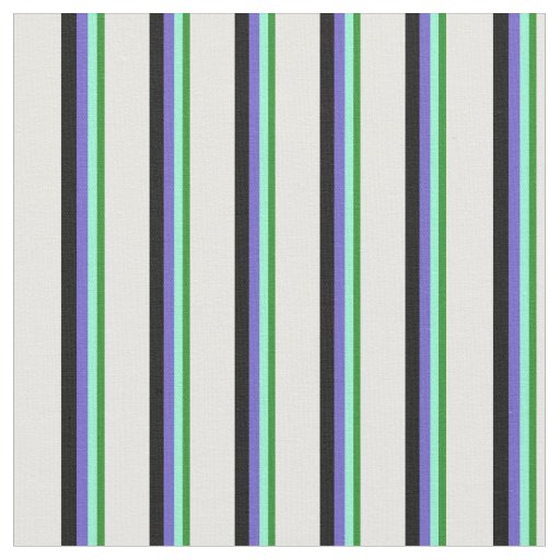 Forest Green, Aquamarine, Slate Blue, Black, White Fabric