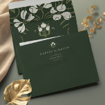 Forest Green Art Nouveau Wedding Envelope<br><div class="desc">This Art Nouveau Splendor Wedding Envelope set exemplifies sophistication and attention to detail. The exterior's deep forest green hue provides a rich canvas for the elegant white and gold monogram emblem, which hints at the refined style waiting inside. Upon opening the flap, the recipient is greeted by a continuation of...</div>