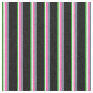 Forest Green, Beige, Hot Pink, Slate Gray & Black Fabric