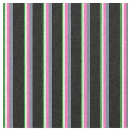 Forest Green, Beige, Hot Pink, Slate Gray & Black Fabric