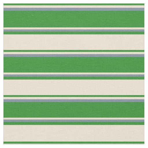 Forest Green, Beige & Light Slate Gray Lines Fabric