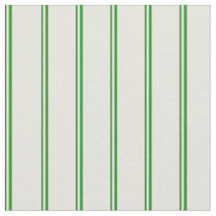 Forest Green & Beige Pattern of Stripes Fabric