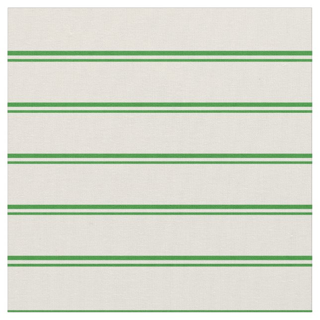 Forest Green & Beige Striped/Lined Pattern Fabric (Close Up)