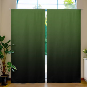 Forest Green Black Gradient Blackout Curtains