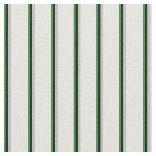 Forest Green, Black, Grey & Beige Lined Pattern Fabric