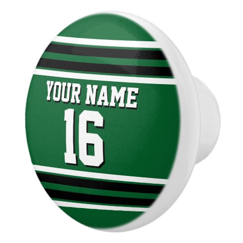 Forest Green Black Team Jersey Custom Number Name Ceramic Knob