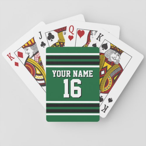 Forest Green Black Team Jersey Custom Number Name Poker Cards