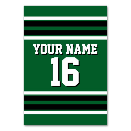 Forest Green Black Team Jersey Custom Number Name Table Number