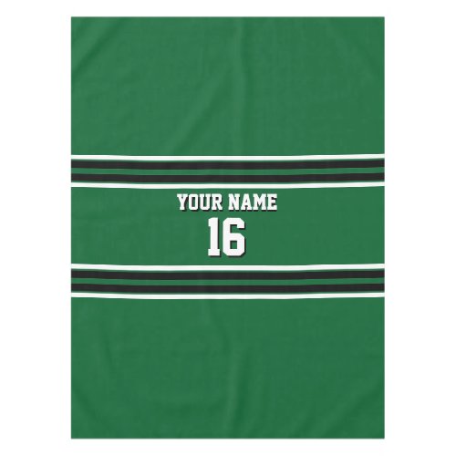 Forest Green Black Team Jersey Custom Number Name Tablecloth