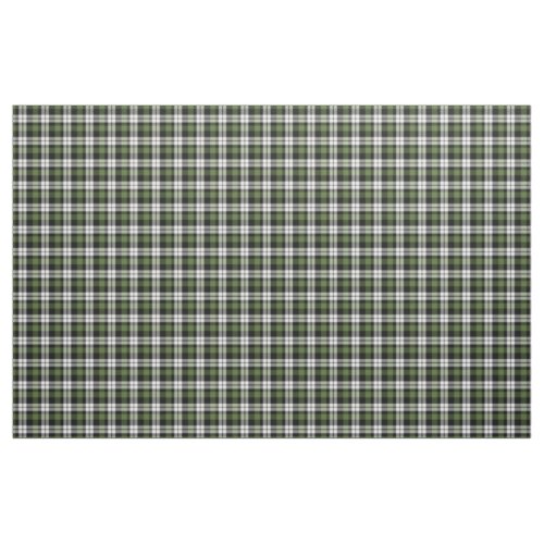 Forest Green Black White Tartan Squares Pattern Fabric