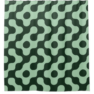Forest Green Bold Mid Century Abstract Geometric Shower Curtain