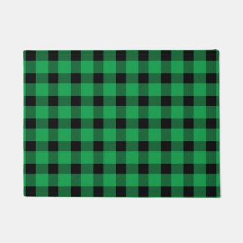 Forest Green Buffalo Country Lumberjack Plaid Doormat by LifeOfRileyDesign at Zazzle