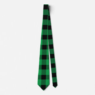 Forest Green Buffalo Country Lumberjack Plaid Neck Tie