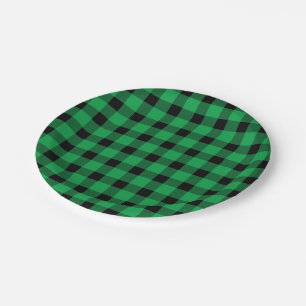 Forest Green Buffalo Country Lumberjack Plaid Paper Plates
