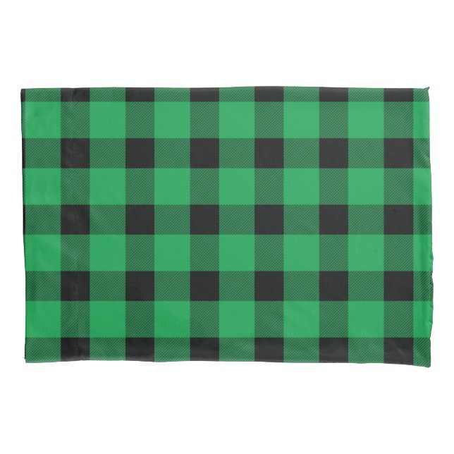 Forest Green Buffalo Country Lumberjack Plaid Pillow Case (Front)