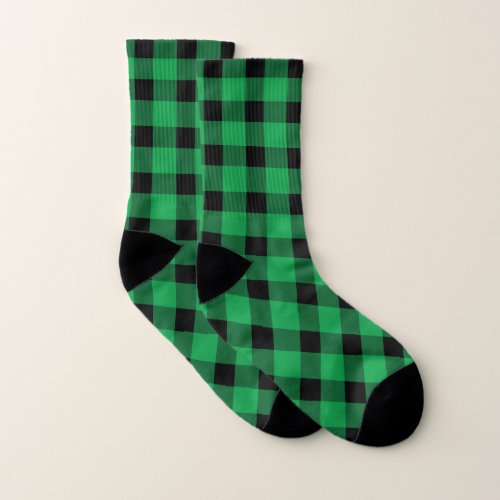 Forest Green Buffalo Country Lumberjack Plaid Socks