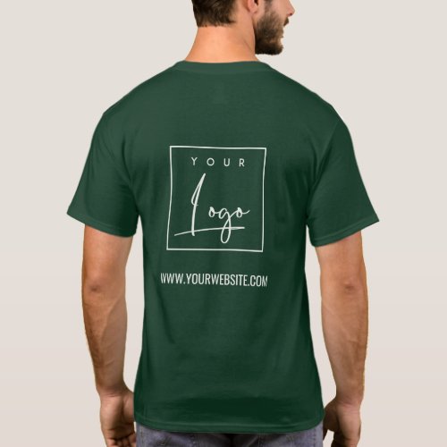 Forest Green Business Add Your Logo Name Website T_Shirt
