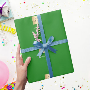 Forest green business corporate logo wrapping paper