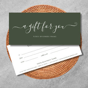 Forest Green Business Gift Certificate Elegant