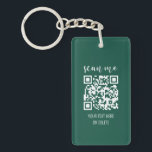 Forest Green Business Logo QR Code Scan Me Keychain<br><div class="desc">Forest Green Business Logo QR Code Scan Me Keychain</div>
