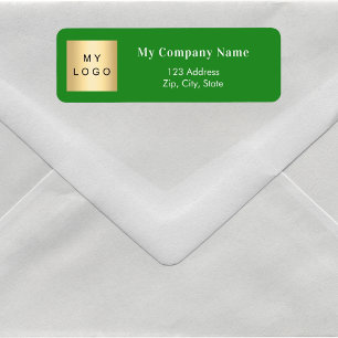 Forest green business logo return address label