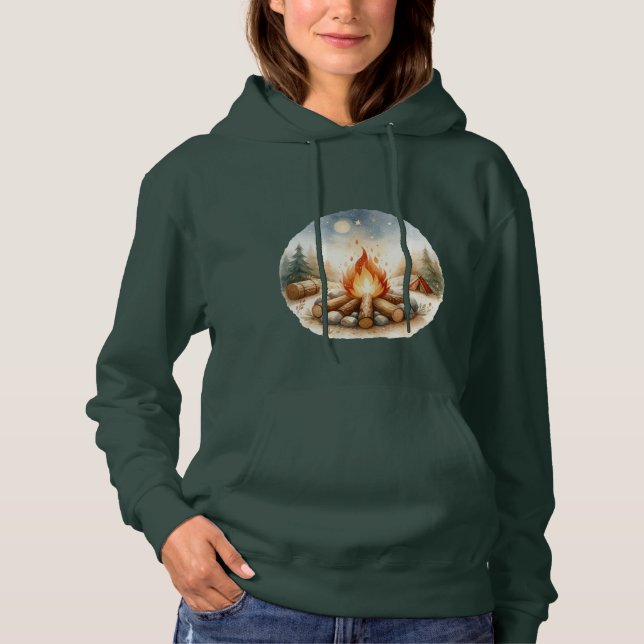 Forest Green Campfire Hoodie ! (Front)