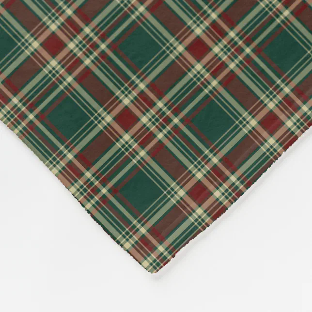 Forest Green Christmas Plaid Fleece Blanket | Zazzle