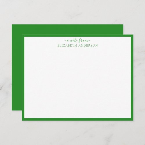 Forest Green Classic Border Note Card