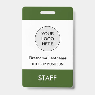 Forest Green Company Logo Employee Name Badge