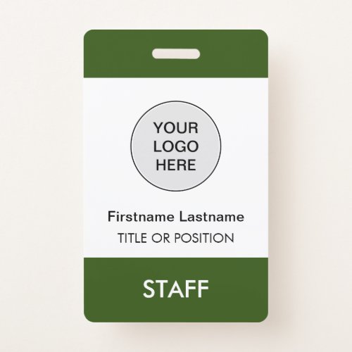 Forest Green Company Logo Employee Name Badge
