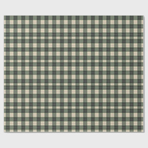 Forest Green & Cream Tartan Snowflake Wrapping Paper