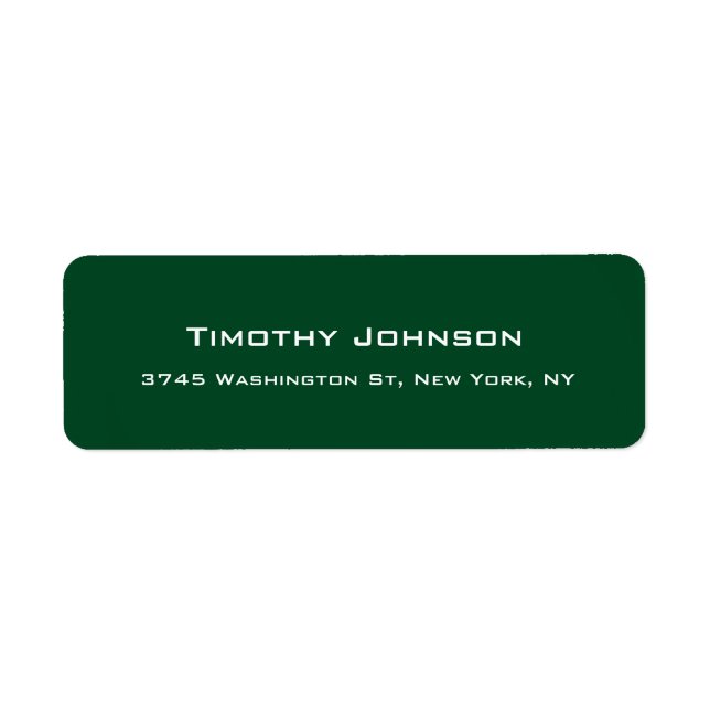 Forest Green Creative Professional Modern Label (Front)