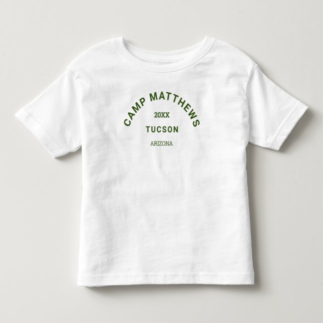 Forest Green Crest Family Camping Trip Toddler T-shirt (Front)