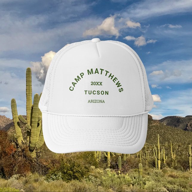 Forest Green Crest Family Camping Trip Trucker Hat (Creator Uploaded)