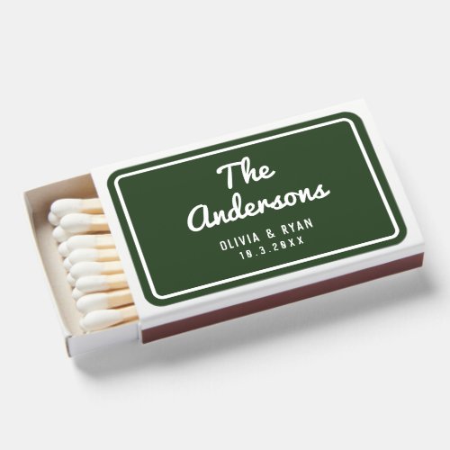 Forest Green Custom Mountain Wedding Favor Decor Matchboxes