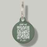 Forest Green Custom QR Code | Scan  Pet ID Tag<br><div class="desc">Ensure your furry friend's safety with our customizable forest green pet ID tag. This tag features a scannable QR code that you can link to essential information about your pet to anyone with a smartphone. With our easy-to-use tool, you can personalize the tag by generating a unique QR code via...</div>